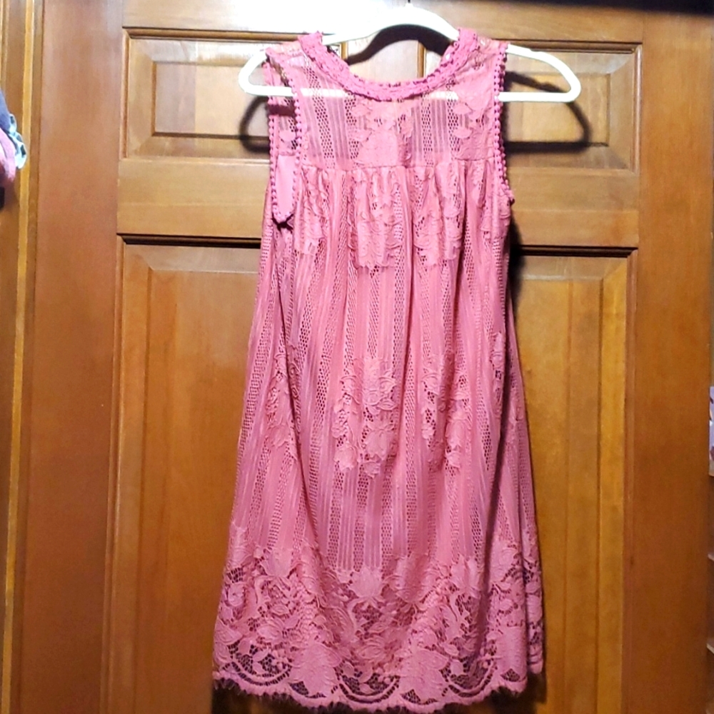 Pink lace dress